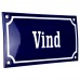 Emaljskylt Vind blå - vit 15 x 7,5 cm modell 11 Emaljskylt Vind blå - vit 15 x 7,5 cm modell 11