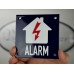 Emaljskylt ALARM flash blå - vit 10 x 10 cm modell 34 Emaljskylt ALARM flash blå - vit 10 x 10 cm modell 34