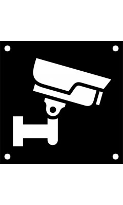 Emaljskylt CCTV svart - vit 10 x 10 cm modell 51