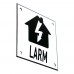 Emaljskylt LARM blixt vit - svart 10 x 10 cm modell 35 Emaljskylt LARM blixt vit - svart 10 x 10 cm modell 35