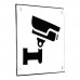 Emaljskylt CCTV vit - svart 10 x 10 cm modell 35