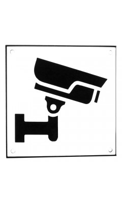 Emaljskylt CCTV Large vit - svart 15 x 15 cm modell 35