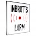 Emaljskylt INBROTTS LARM vit - svart 15 x 15 cm modell 35