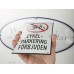 Emaljskylt CYKEL-PARKERING FÖRBJUDEN vit - svart 12 x 20 cm modell 35