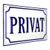 Emaljskylt PRIVAT vit - blå 20 x 12 cm modell 36 Emaljskylt PRIVAT vit - blå 20 x 12 cm modell 36