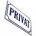Emaljskylt PRIVAT vit - blå 20 x 12 cm modell 36 Emaljskylt PRIVAT vit - blå 20 x 12 cm modell 36