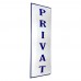 Emaljskylt PRIVAT vit - blå 8 x 20 cm modell 37 Emaljskylt PRIVAT vit - blå 8 x 20 cm modell 37