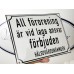 Emaljskylt All  förorening är  vid laga ansvar förbjuden. HÄLSOVÅRDSNÄMNDEN vit - svart 28 x 20 cm modell 39