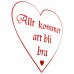 Emaljskylt Allt kommer att bli bra vit - röd 25 x 25 cm modell 42
